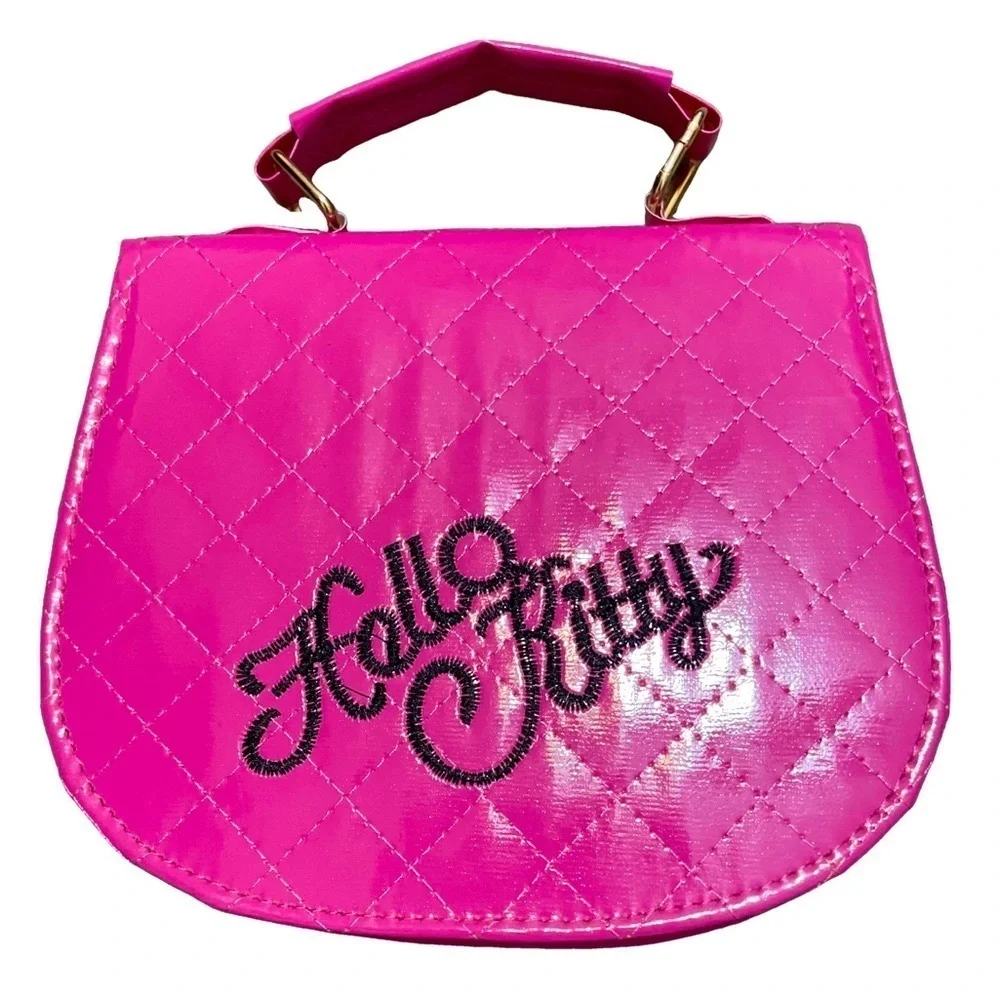 Hello Kitty Cutie Quilted Pink and Black Crossbody Mini Bag 💕